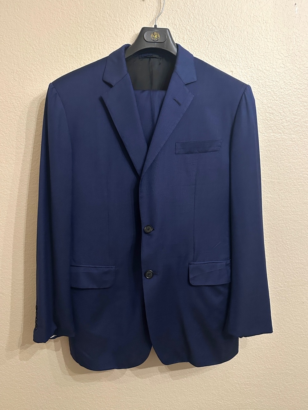 Zilli Blue 100% Wool Made in Italy Suit EU 52 US 42R Luxury Designer